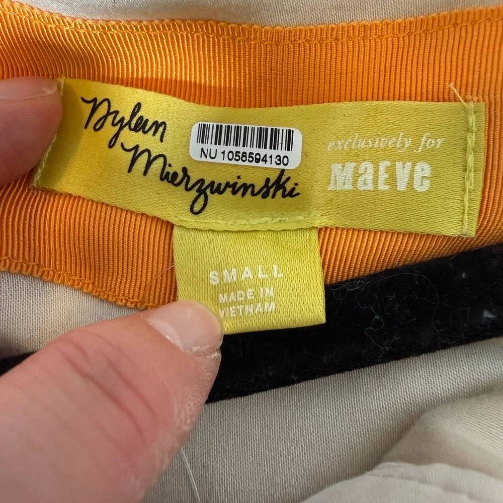 Anthropologie Maeve Dylan Mierzwinski Orange Print Midi Dress | Size S - Picture 7 of 9